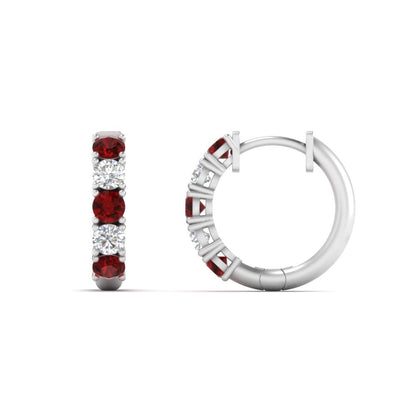 1 Carat Sparkle Five Stone Hoop Earrings