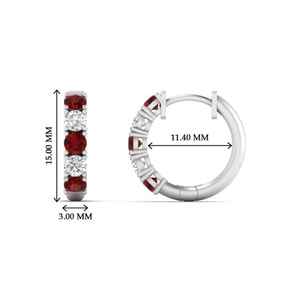 1 Carat Sparkle Five Stone Hoop Earrings