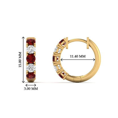 1 Carat Sparkle Five Stone Hoop Earrings