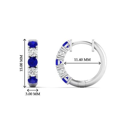 1 Carat Sparkle Five Stone Hoop Earrings