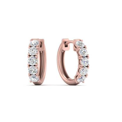 1 Carat Sparkle Five Stone Hoop Earrings