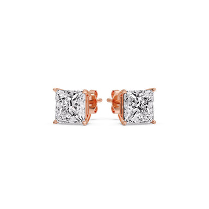 Princess-Cut Diamond Solitaire Stud Earrings [IGI Certified]