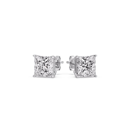 Princess-Cut Diamond Solitaire Stud Earrings [IGI Certified]
