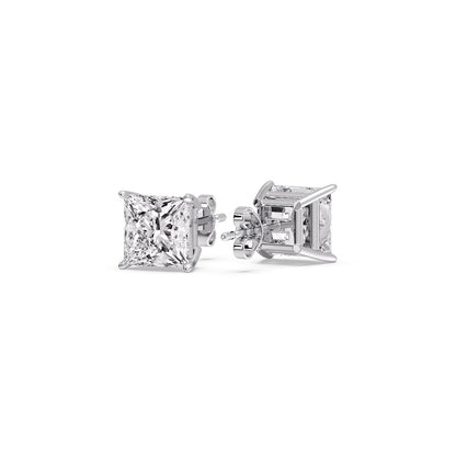 Princess-Cut Diamond Solitaire Stud Earrings [IGI Certified]
