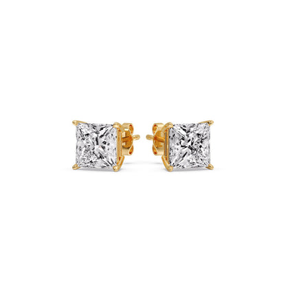 Princess-Cut Diamond Solitaire Stud Earrings [IGI Certified]