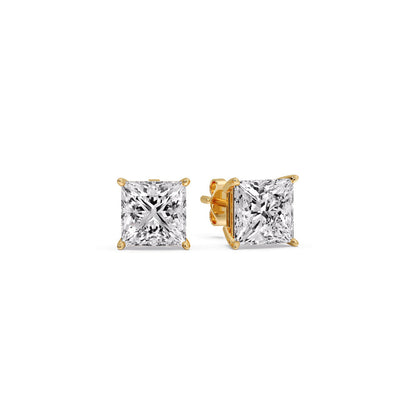 Princess-Cut Diamond Solitaire Stud Earrings [IGI Certified]