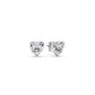 3 Prong Heart Shaped Diamond Solitaire Stud Earring in Basket Setting