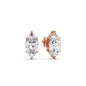6 Prong Marquise Diamonds Solitaire Stud Earring in Basket Setting