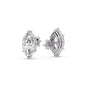 6 Prong Marquise Diamonds Solitaire Stud Earring in Basket Setting
