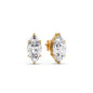 6 Prong Marquise Diamonds Solitaire Stud Earring in Basket Setting
