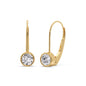 Lever Back Bezel Set Round Diamond Earrings
