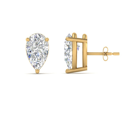 Three-Prong Pear Diamond Solitaire Stud Earrings [IGI Certified]