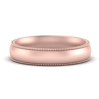4 mm Milgrain Comfort Fit Mens Wedding Band