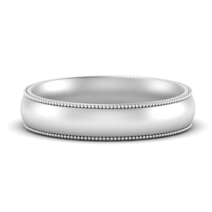 4 mm Milgrain Comfort Fit Mens Wedding Band