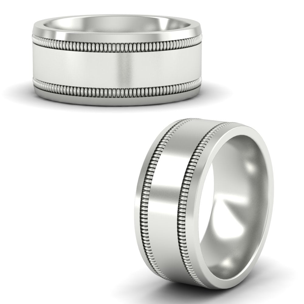 Mens Band Double Milgrain