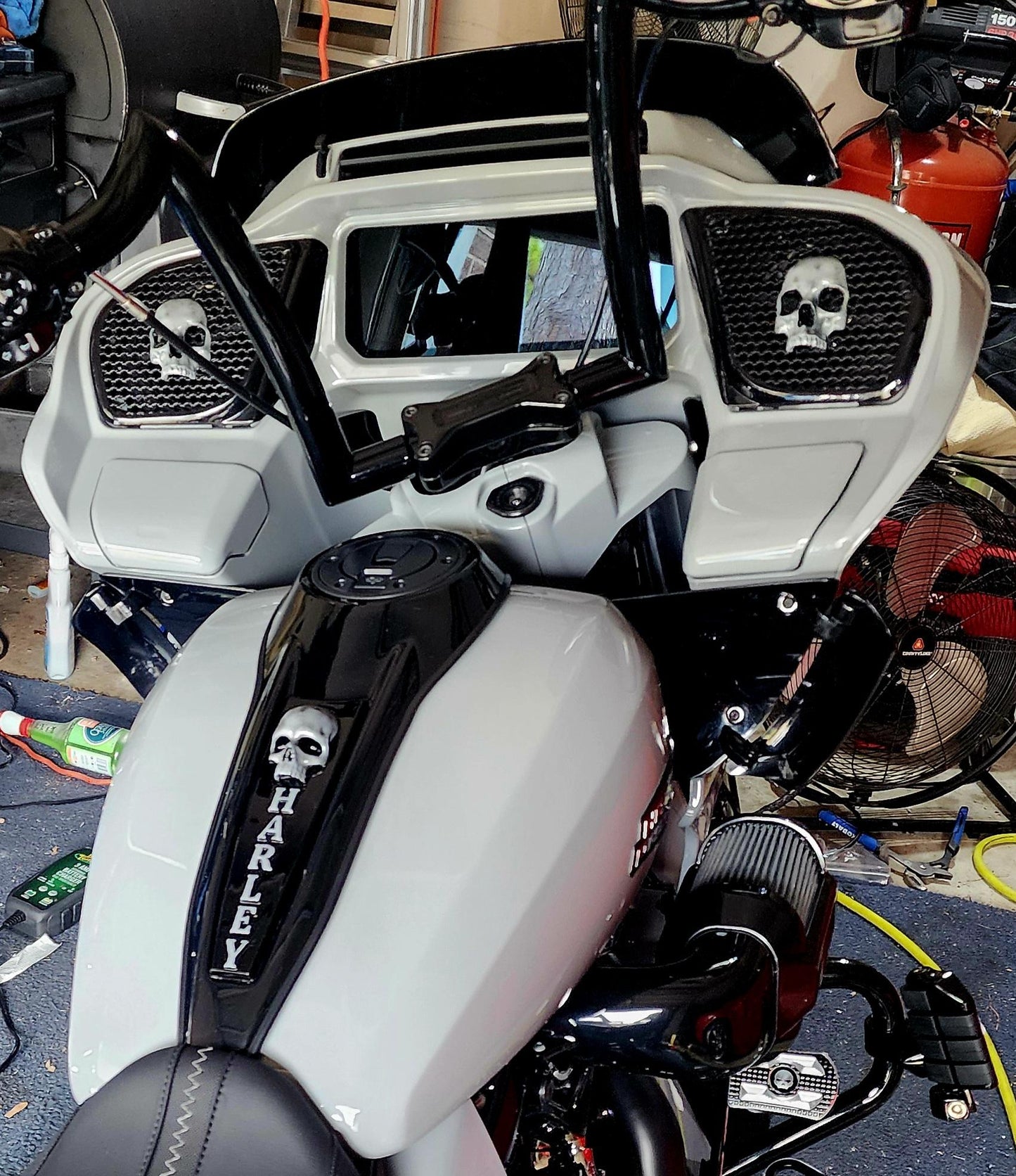 98-2024+ Road Glide 3D Ancient Skull speakers grill covers set