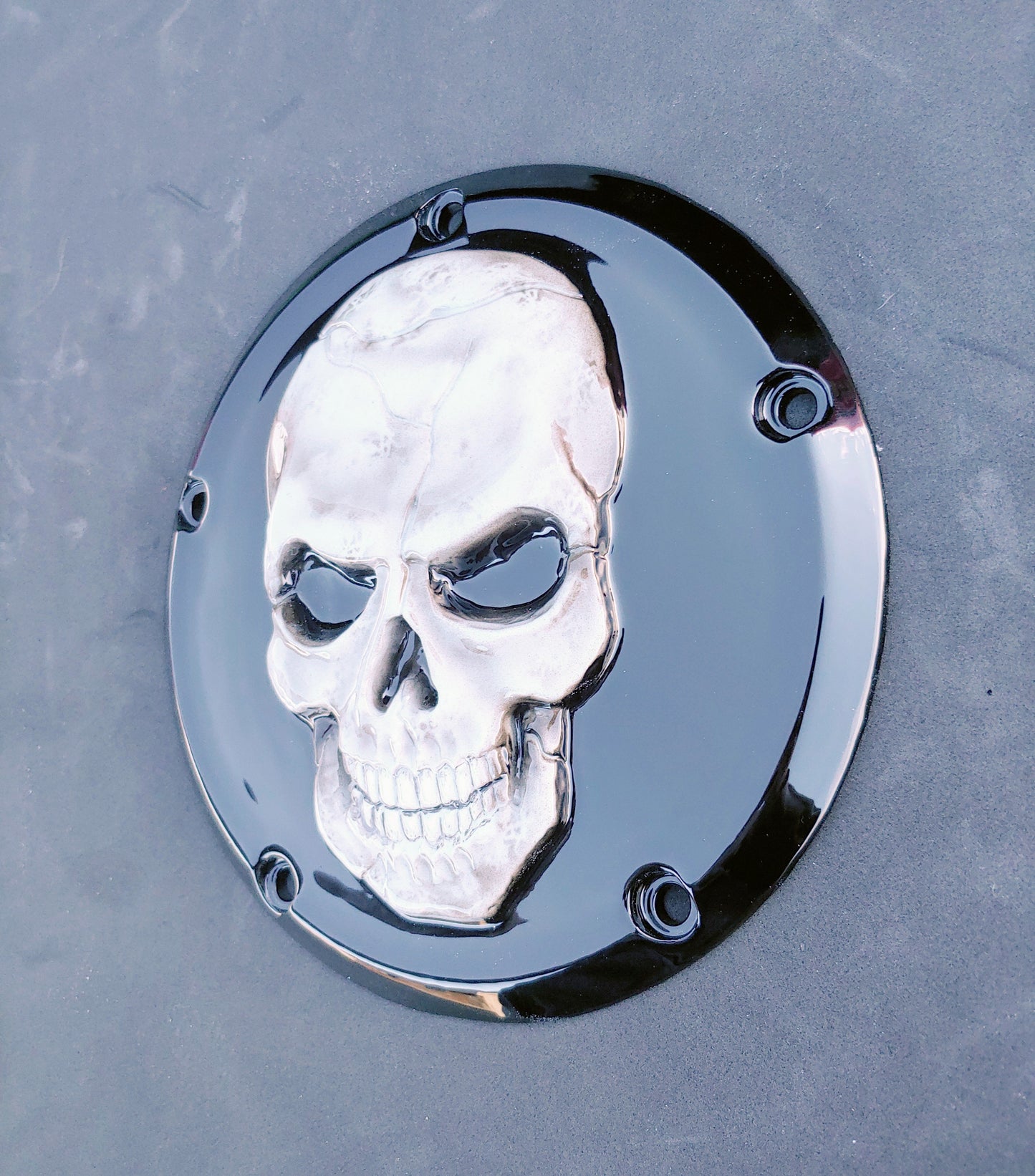 3D Skull Harley derby cover