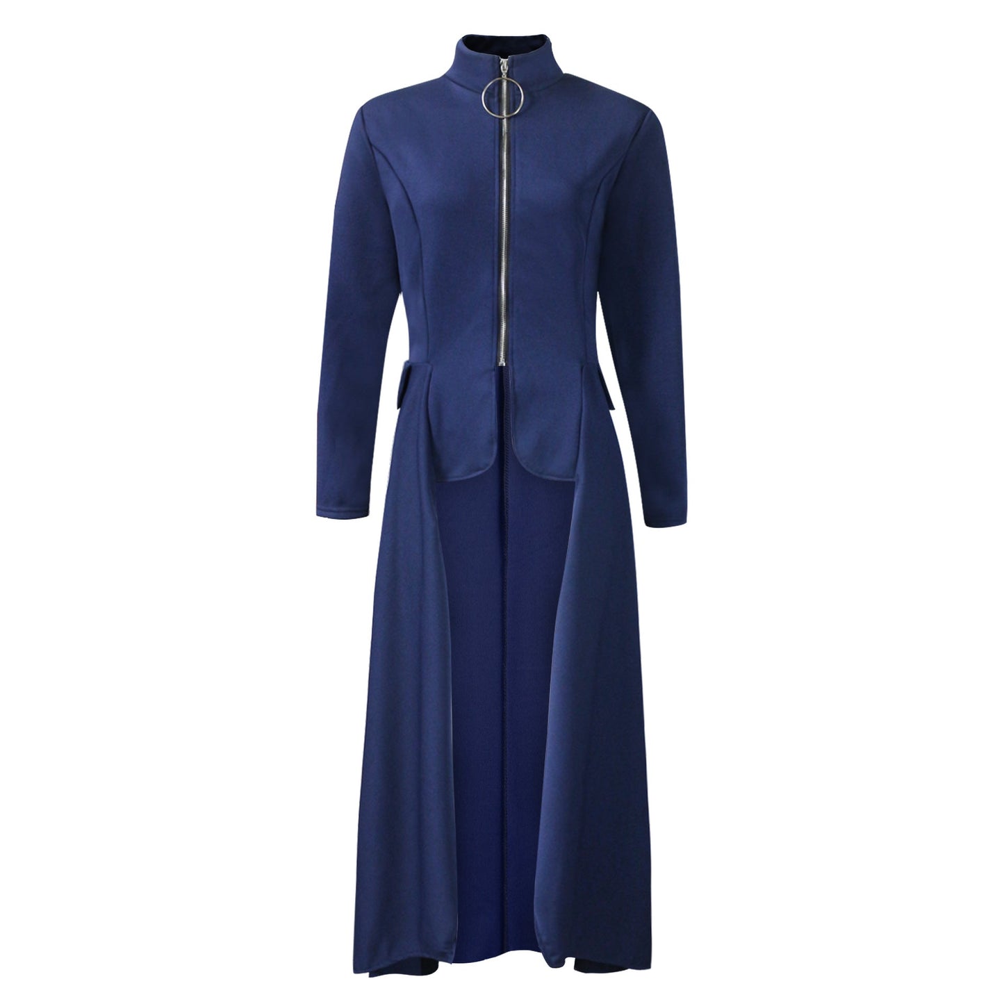 Long Sleeve Turtleneck Zipper Dress Faux Dresses