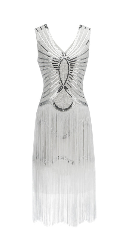 Sequined Handmade Beaded Dress Tassel Sleeveless Wedding Dresses