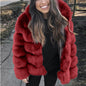 Women's Fur Imitation Fox Faux Slimming Stand Coats