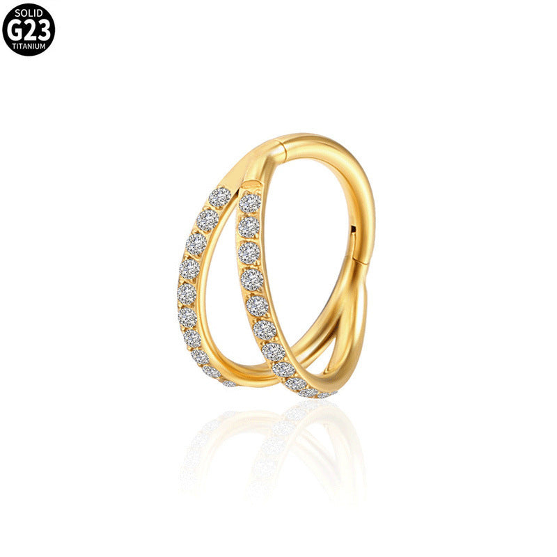 G23 Titanium Alloy Puncture Zircon Lip Ring Nose Ring