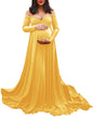 Women's Mercerized Cotton Trailing Expandable Dress Long Dresses