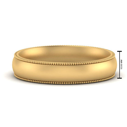4 mm Milgrain Comfort Fit Mens Wedding Band