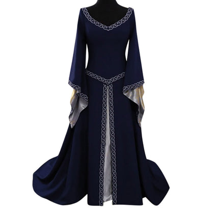 Women's Classical Halloween Christmas Long Sleeve Embroidered Dresses