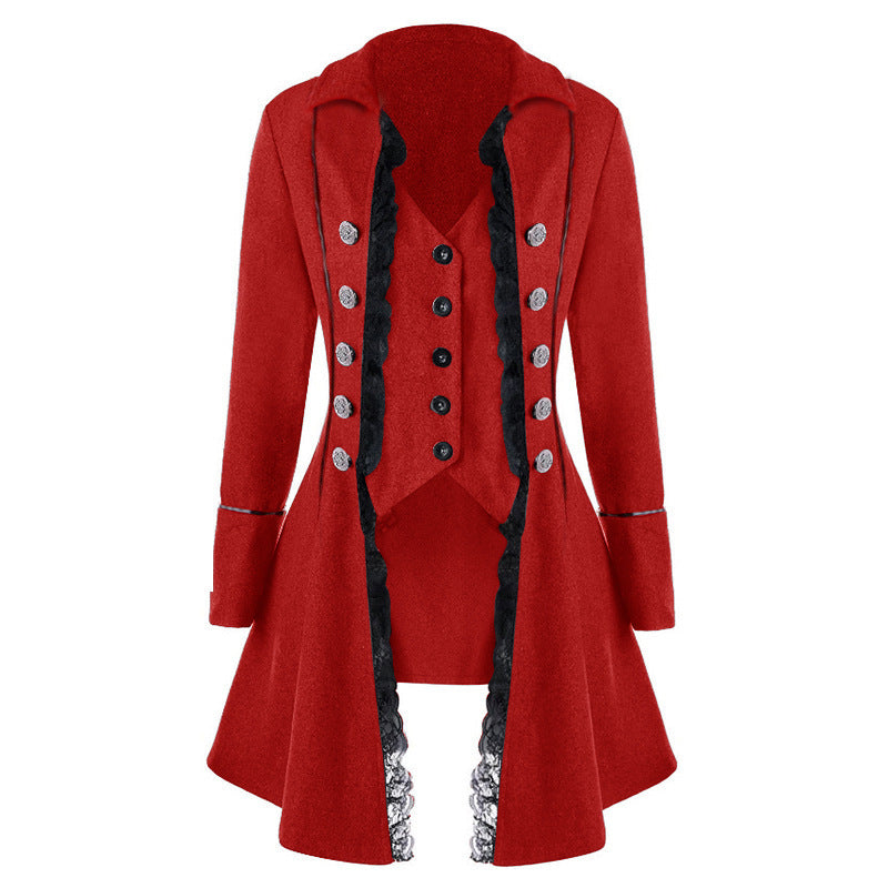 Women's Medieval Solid Color Long Sleeve Three Coats
