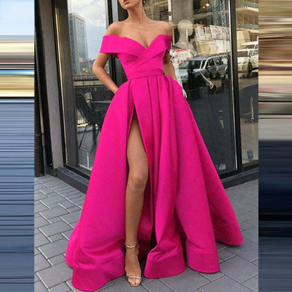 Women's Classy Dress Summer Deep Satin Wedding Dresses