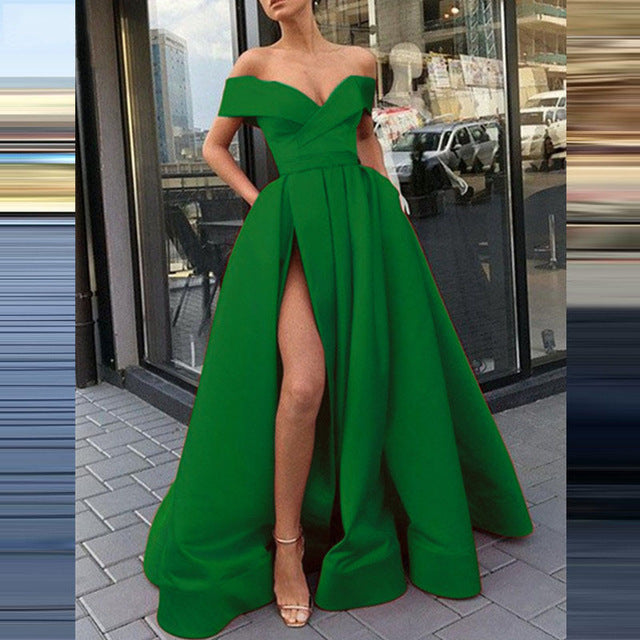Women's Classy Dress Summer Deep Satin Wedding Dresses