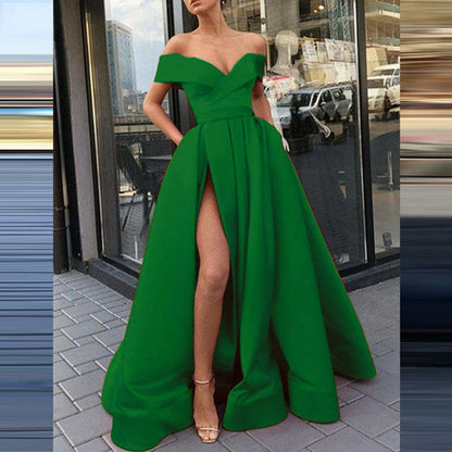 Women's Classy Dress Summer Deep Satin Wedding Dresses