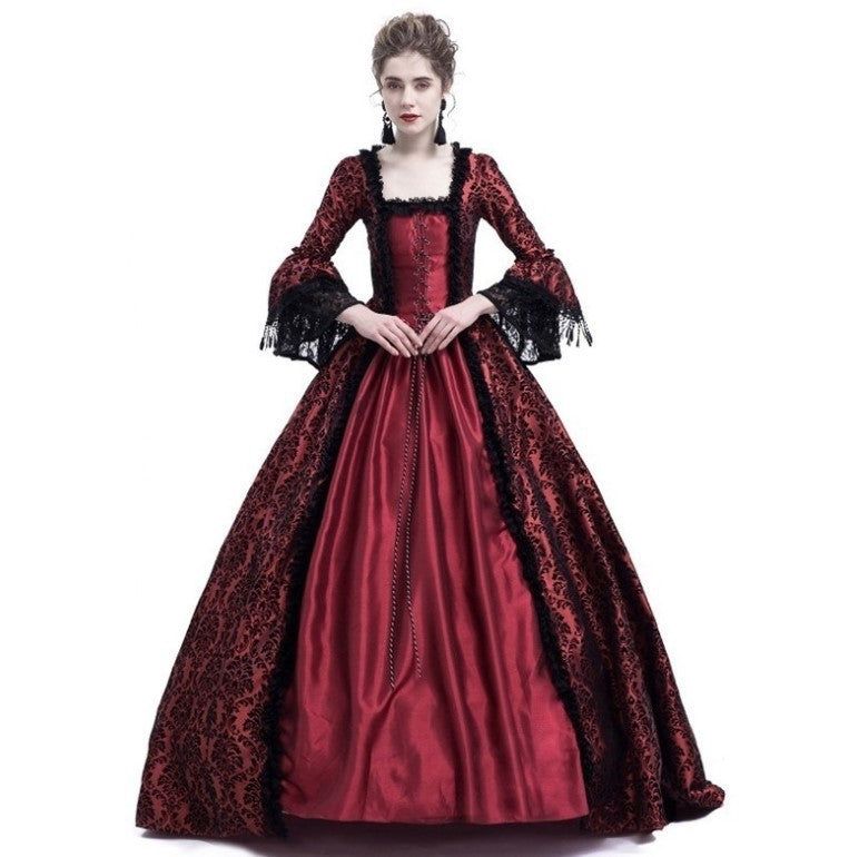 Large Bell Sleeve Medieval Dress Court Dresses