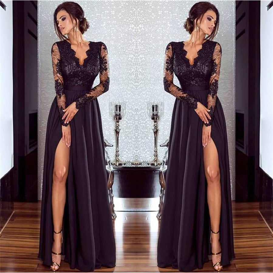 Sexy Deep V Lace Fashion Dress Wedding Dresses