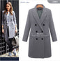 Women's Classic Fashion Mid-length Woolen Double-breasted Coats