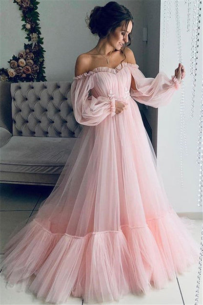 Women's Mesh Long Sleeve Dress Large Swing Wedding Dresses