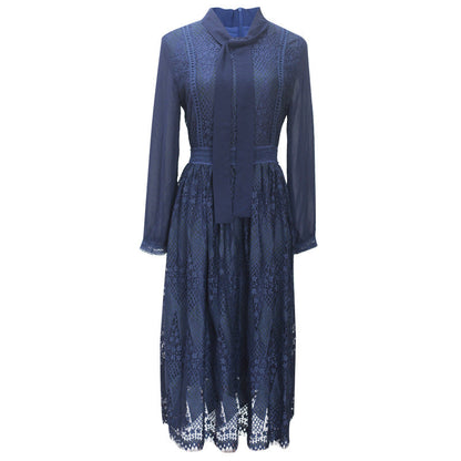 Dress French Style Chiffon Patchwork A- Dresses