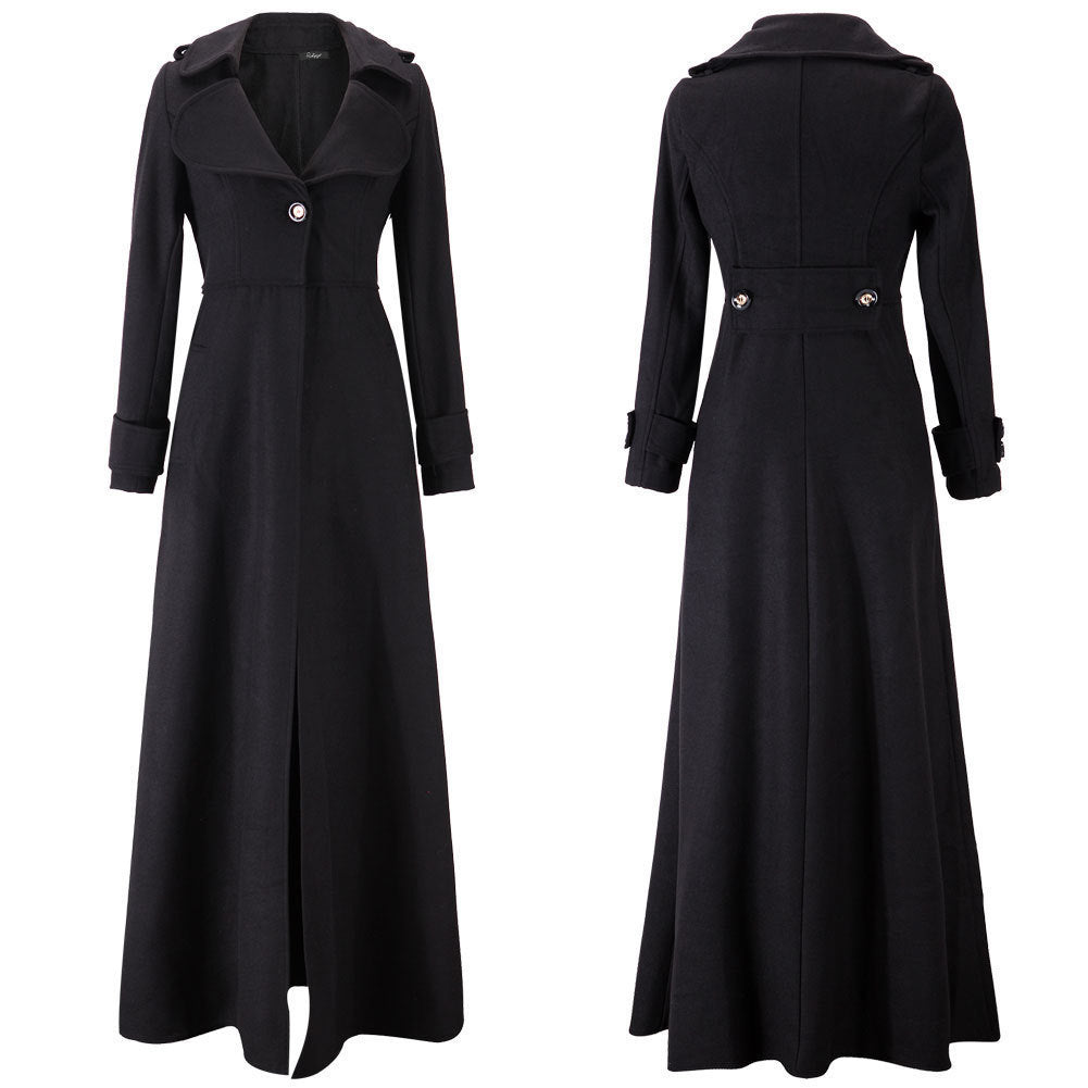 Women's New Woolen Turtleneck Extended Trench Coats