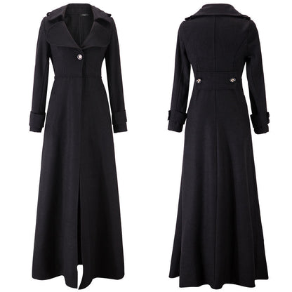 Women's New Woolen Turtleneck Extended Trench Coats