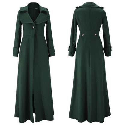 Women's New Woolen Turtleneck Extended Trench Coats