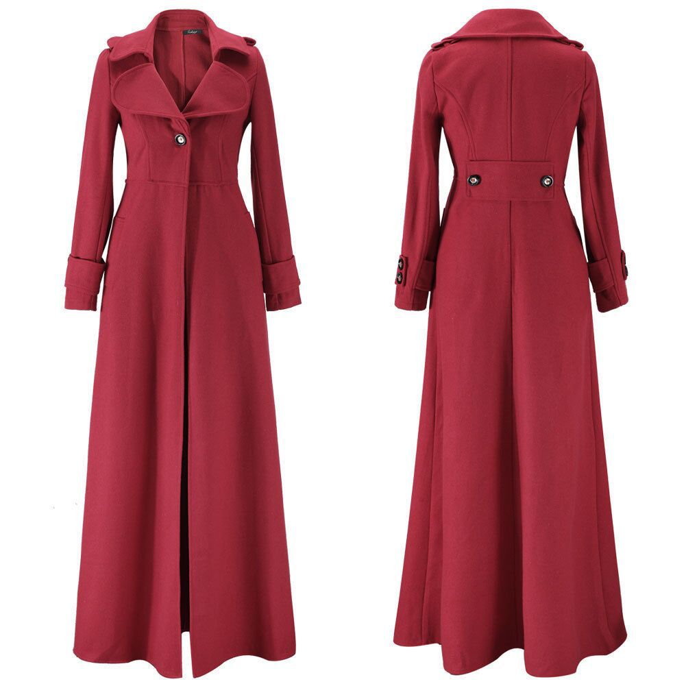 Women's New Woolen Turtleneck Extended Trench Coats