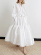 Women's Stitching White Long Sleeve Casual Dress Dresses