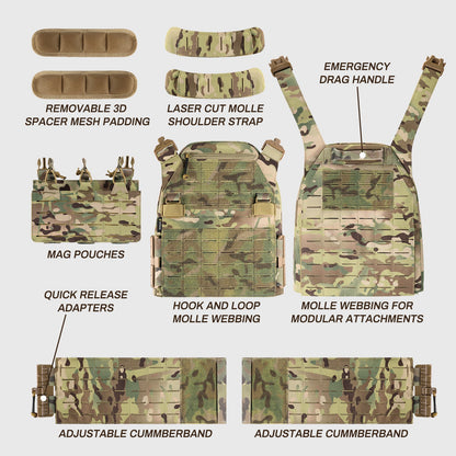 Votagoo 1000D Nylon Military Vest Quick Release Y014 Tactical Vest