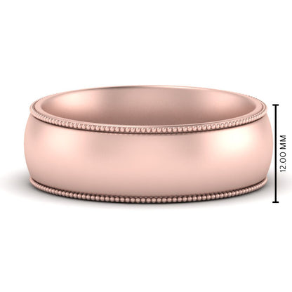 4 mm Milgrain Comfort Fit Mens Wedding Band