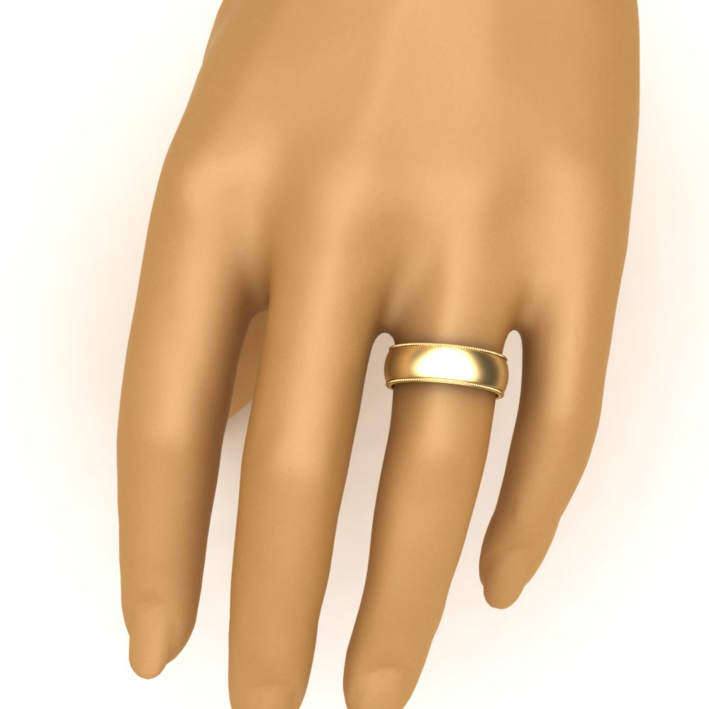 4 mm Milgrain Comfort Fit Mens Wedding Band