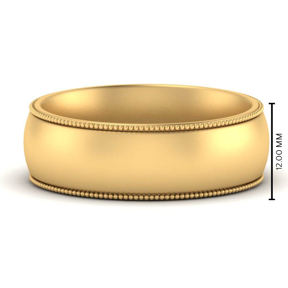 4 mm Milgrain Comfort Fit Mens Wedding Band
