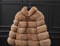 Women's Fur Imitation Fox Faux Slimming Stand Coats