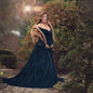 Women's Gold Veet Trailing Long Dress Graphy Dresses