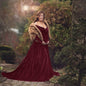 Women's Gold Veet Trailing Long Dress Graphy Dresses