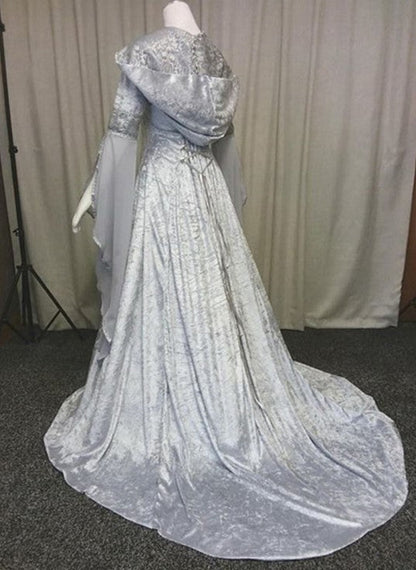 Women's Simple Medieval Retro Style Elegant Solid Color Long Dresses